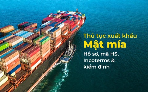 Thủ tục xuất khẩu mật mía: Hồ sơ, mã HS, Incoterms & kiểm định